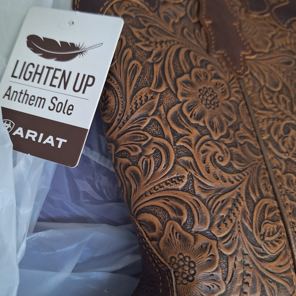 Ariat Floral Embossed Leather Boots - Picture 4 of 4